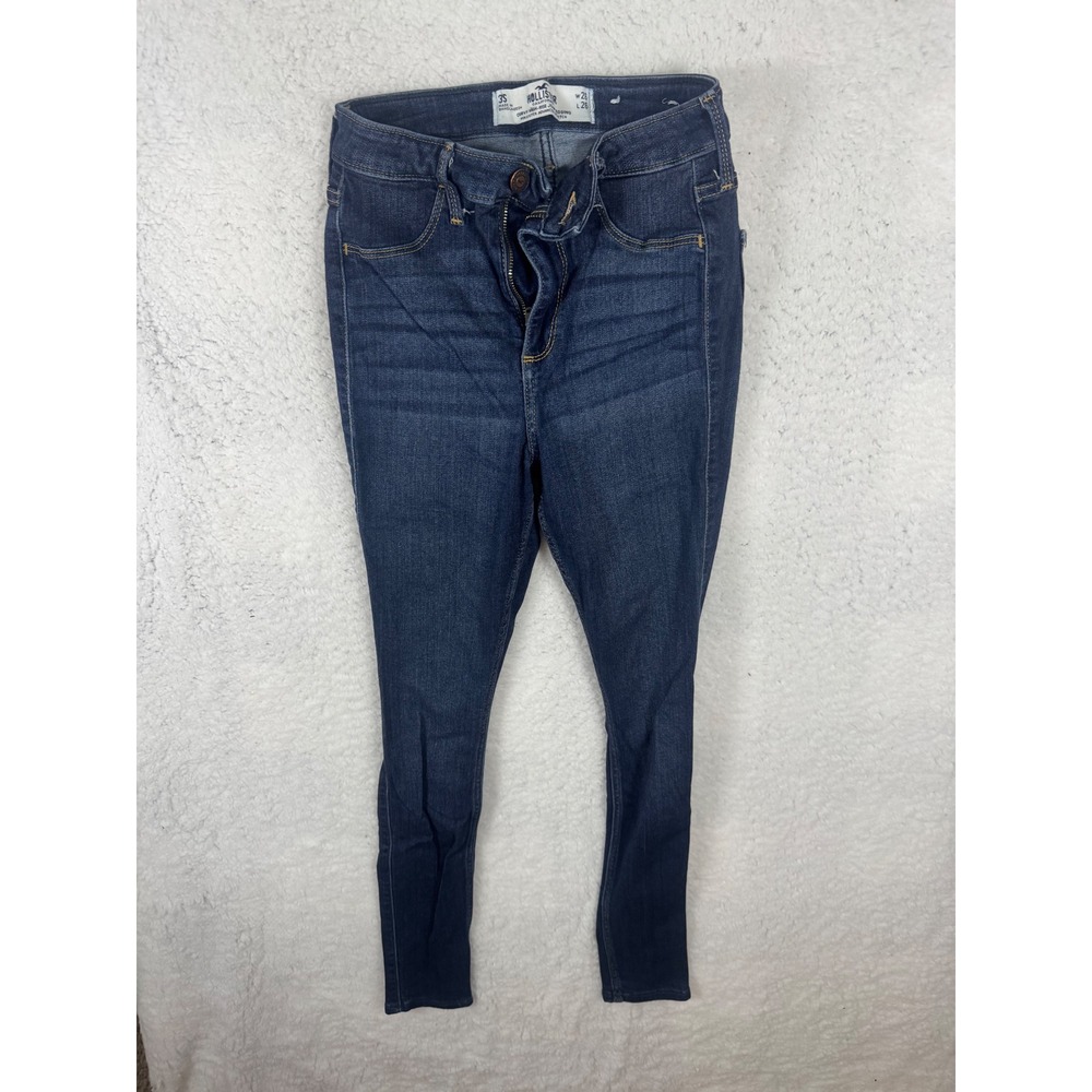 Hollister Curvy‎ High Rise Jean Leggings Advanced Stretch Size 26 Dark Wash